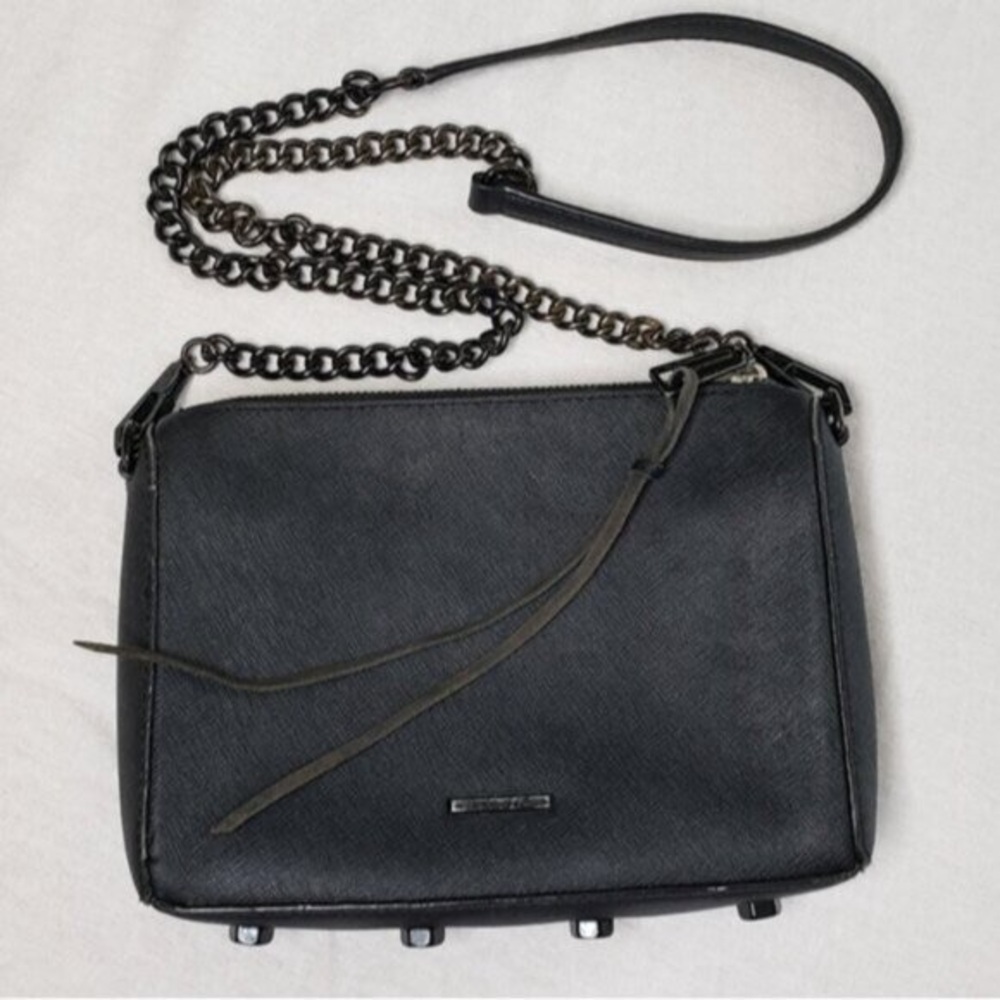 Rebecca Minkoff Avery Black Saffiano Leather Crossbody Bag Purse